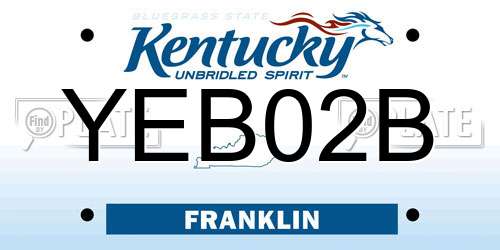 YEB02B Kentucky License Plate