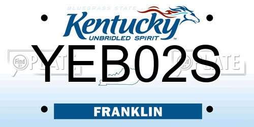 YEB02S Kentucky License Plate