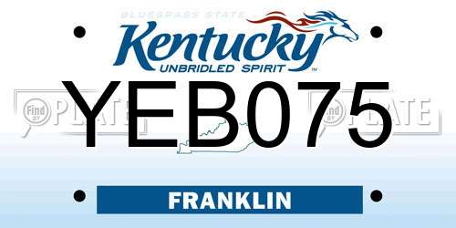 YEB075 Kentucky License Plate