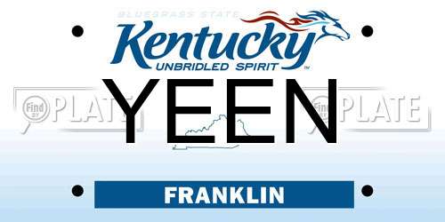 YEEN Kentucky License Plate
