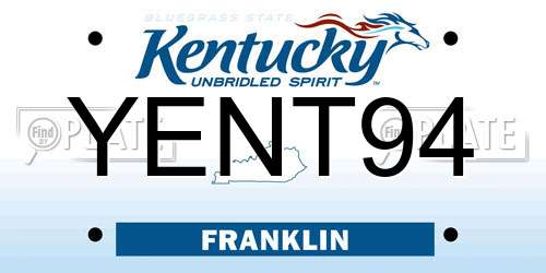 YENT94 Kentucky License Plate