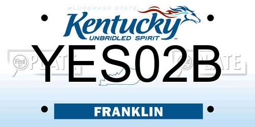 YES02B Kentucky License Plate