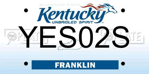 YES02S Kentucky License Plate