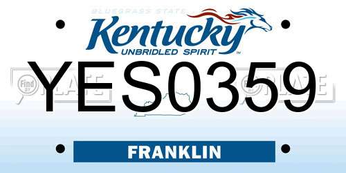 YES0359 Kentucky License Plate