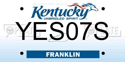 YES07S Kentucky License Plate