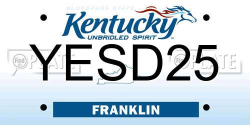 YESD25 Kentucky License Plate