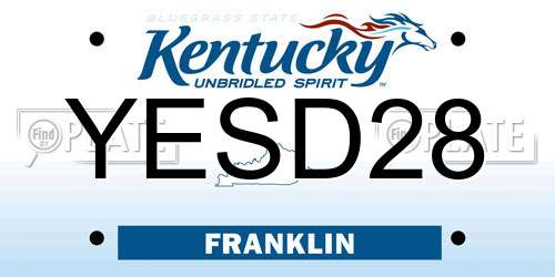 YESD28 Kentucky License Plate