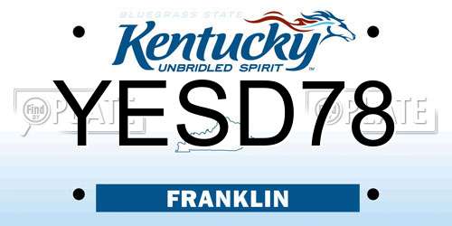 YESD78 Kentucky License Plate