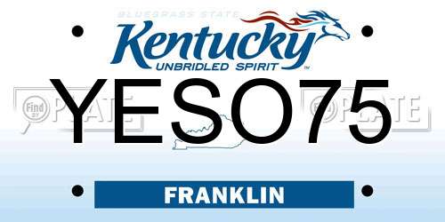 YESO75 Kentucky License Plate