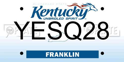 YESQ28 Kentucky License Plate