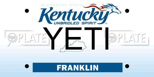 YETI Kentucky License Plate