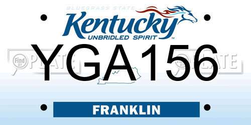 YGA156 Kentucky License Plate
