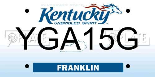 YGA15G Kentucky License Plate