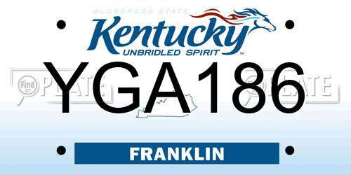 YGA186 Kentucky License Plate