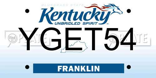 YGET54 Kentucky License Plate