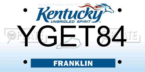 YGET84 Kentucky License Plate