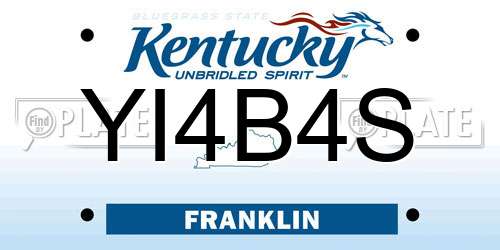 YI4B4S Kentucky License Plate