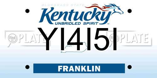 YI4I5I Kentucky License Plate