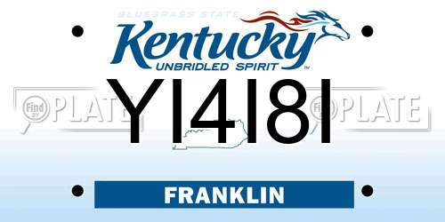YI4I8I Kentucky License Plate