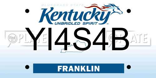 YI4S4B Kentucky License Plate