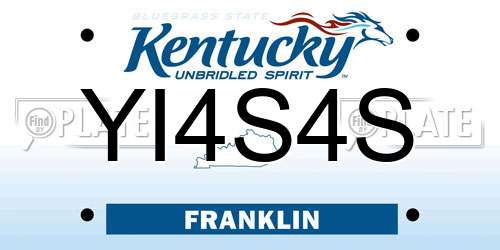 YI4S4S Kentucky License Plate