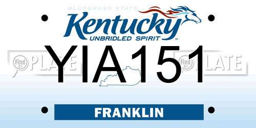 YIA151 Kentucky License Plate