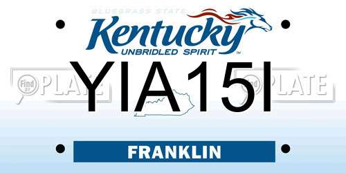 YIA15I Kentucky License Plate