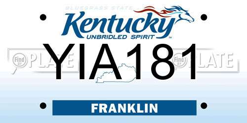 YIA181 Kentucky License Plate