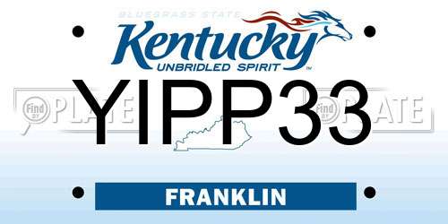 YIPP33 Kentucky License Plate