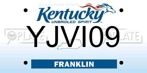 YJVI09 Kentucky License Plate