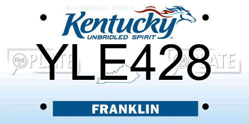 YLE428 Kentucky License Plate