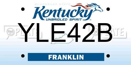 YLE42B Kentucky License Plate