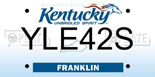 YLE42S Kentucky License Plate
