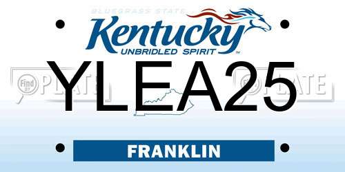 YLEA25 Kentucky License Plate