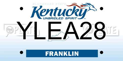 YLEA28 Kentucky License Plate