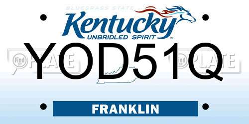 YOD51Q Kentucky License Plate