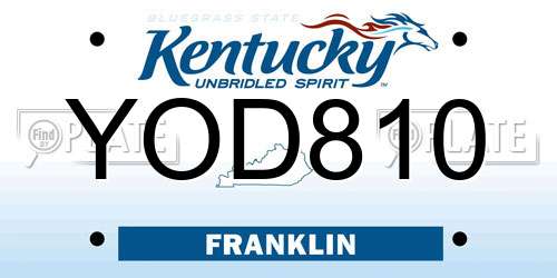 YOD810 Kentucky License Plate