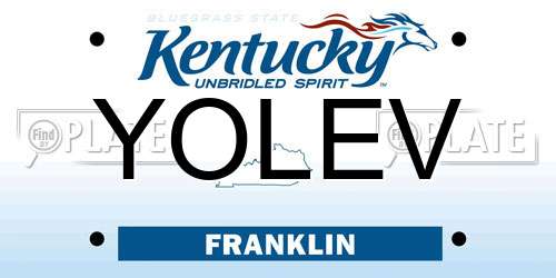YOLEV Kentucky License Plate