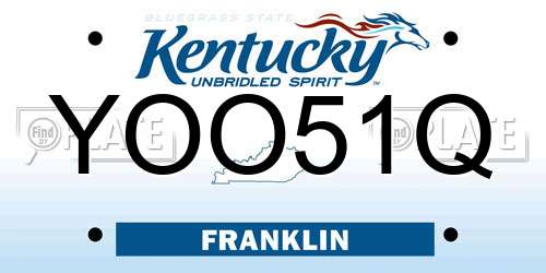 YOO51Q Kentucky License Plate
