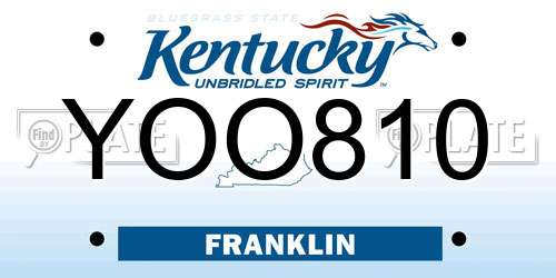 YOO810 Kentucky License Plate
