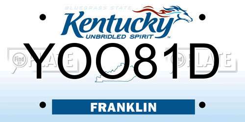 YOO81D Kentucky License Plate