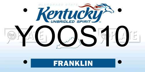 YOOS10 Kentucky License Plate