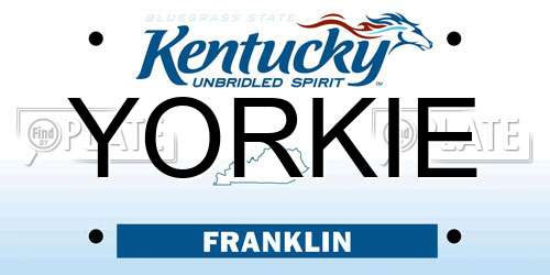 YORKIE Kentucky License Plate