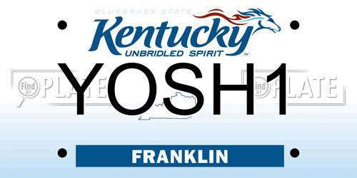 YOSH1 Kentucky License Plate