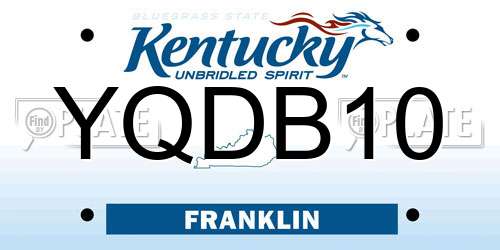 YQDB10 Kentucky License Plate