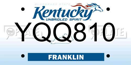 YQQ810 Kentucky License Plate