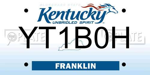 YT1B0H Kentucky License Plate