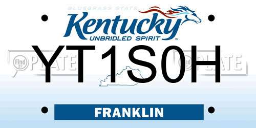 YT1S0H Kentucky License Plate