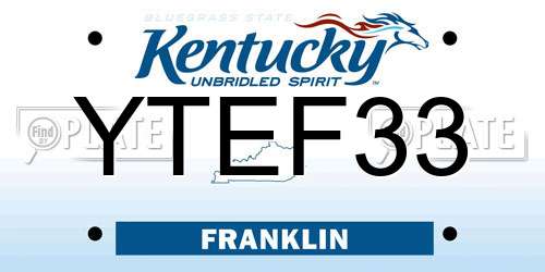 YTEF33 Kentucky License Plate