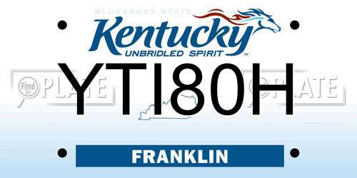 YTI80H Kentucky License Plate